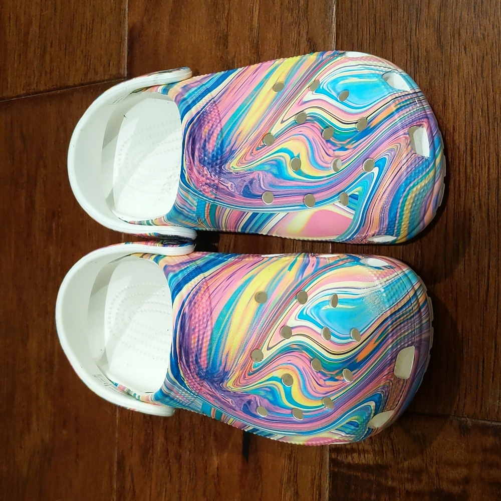 Tie-dye Crocs